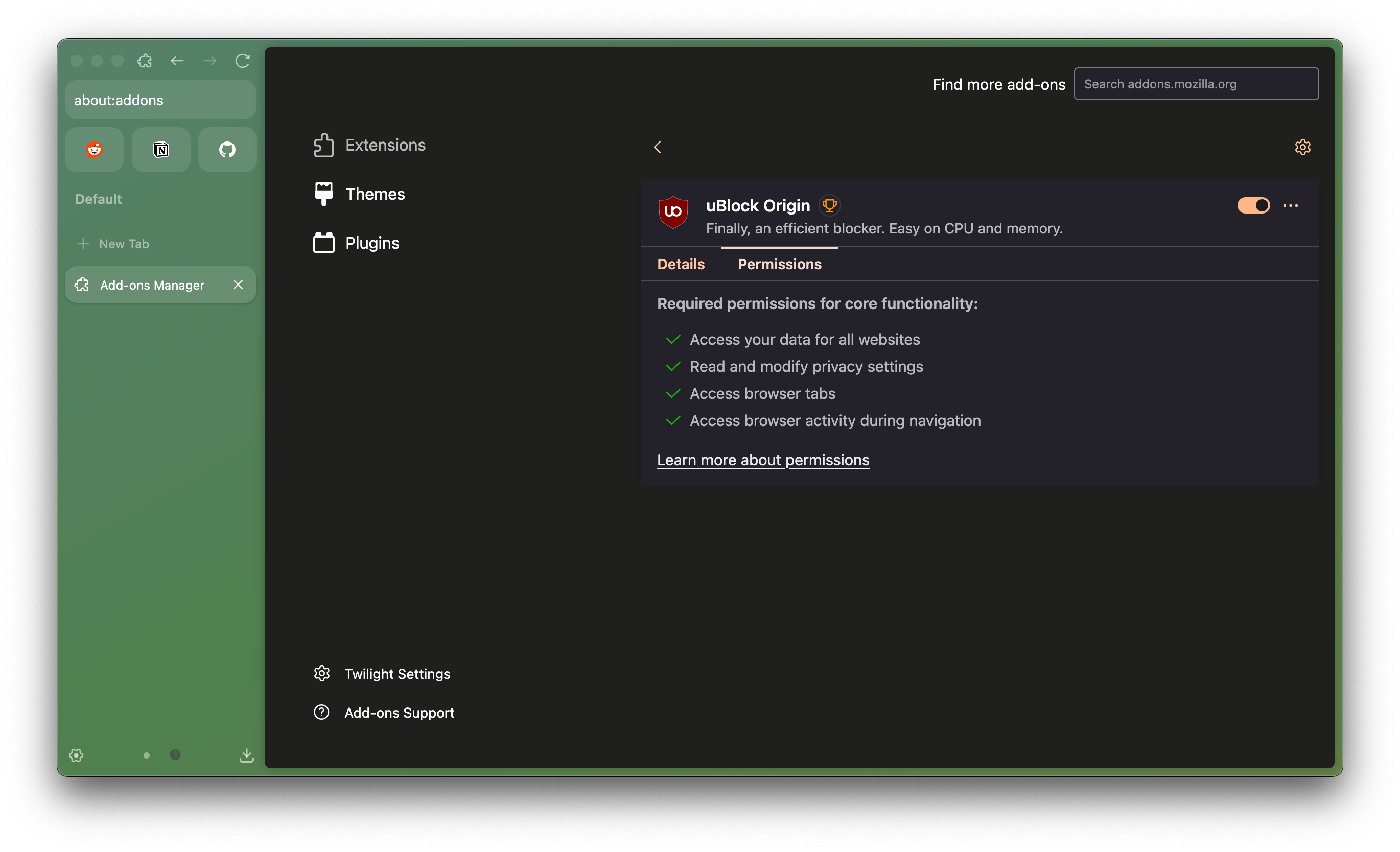 Extension Details